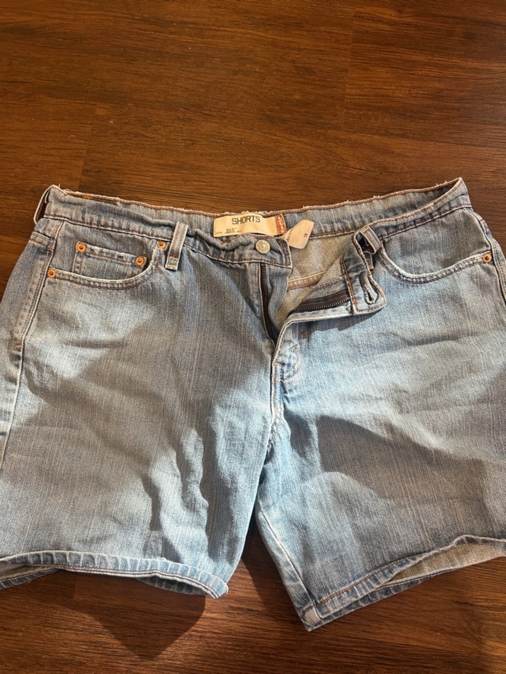 Levi's Light Blue Denim Shorts with Contrast Stitching